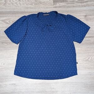 NO APOLOGIES| royal blue popcorn blouse